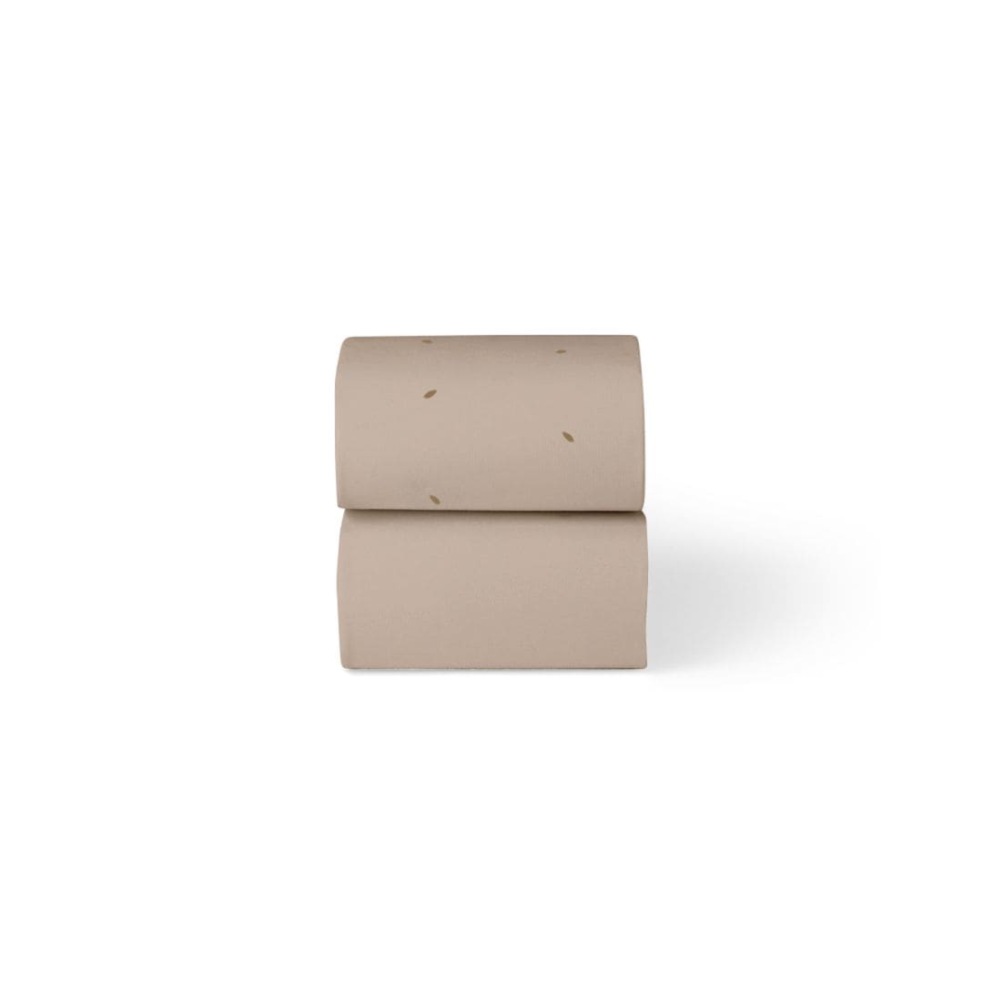 Little Green Sheep Organic Moses Basket Fitted Sheets in Truffle with Cocoa Rice