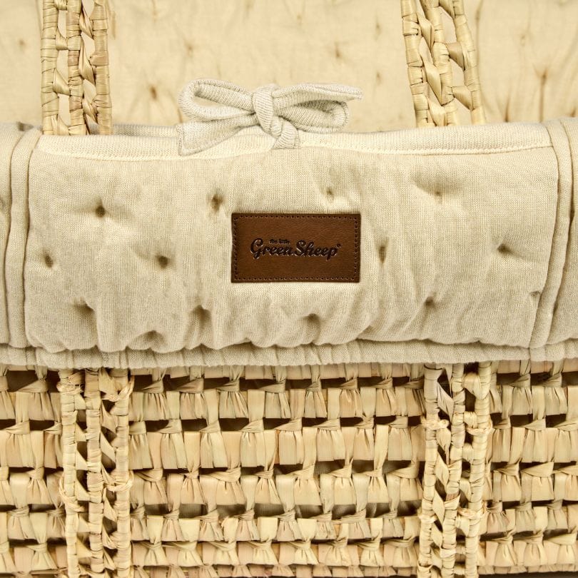 Little Green Sheep Organic Dimple Quilt Moses Basket & Mattress Linen