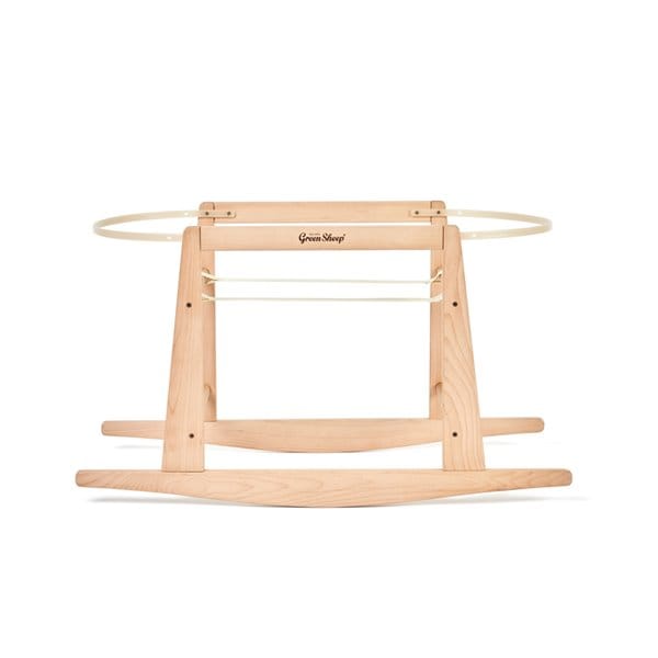 Little Green Sheep Organic Dimple Quilt Moses Basket, Mattress & Natural Rocking Stand Juniper