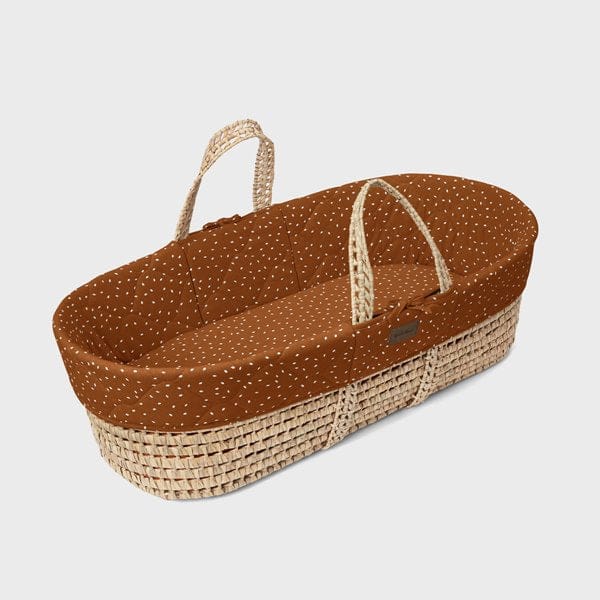 Little Green Sheep Natural Quilt Moses Basket Replacement Liner – Terracotta Rice