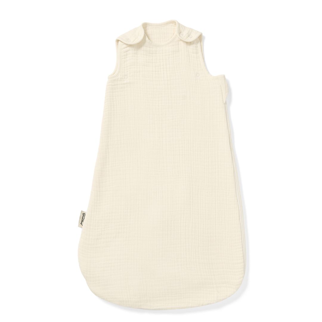 Little Green Sheep Organic Muslin Baby Sleeping Bag in Ecru - 1.0 Tog