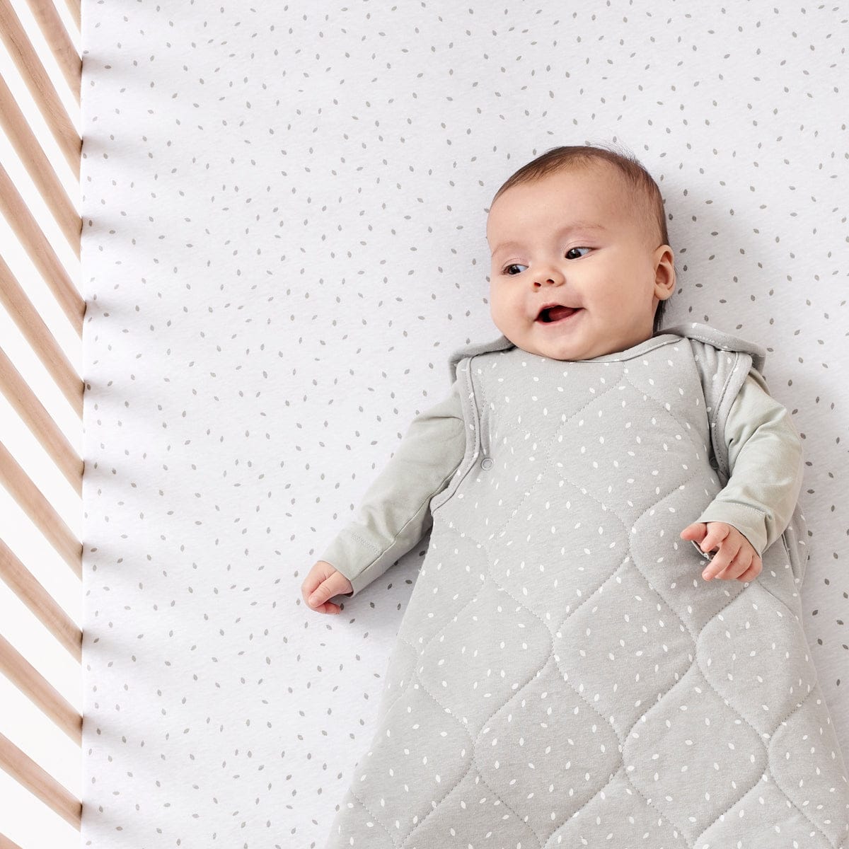 Little Green Sheep Organic Baby Sleeping Bag Dove Rice - 2.5 Tog
