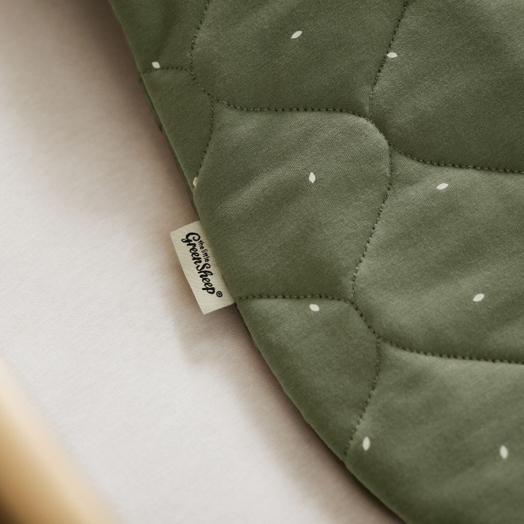 Little Green Sheep Organic Quilt Baby Sleeping Bag in Juniper with Sage Rice - 2.5 Tog