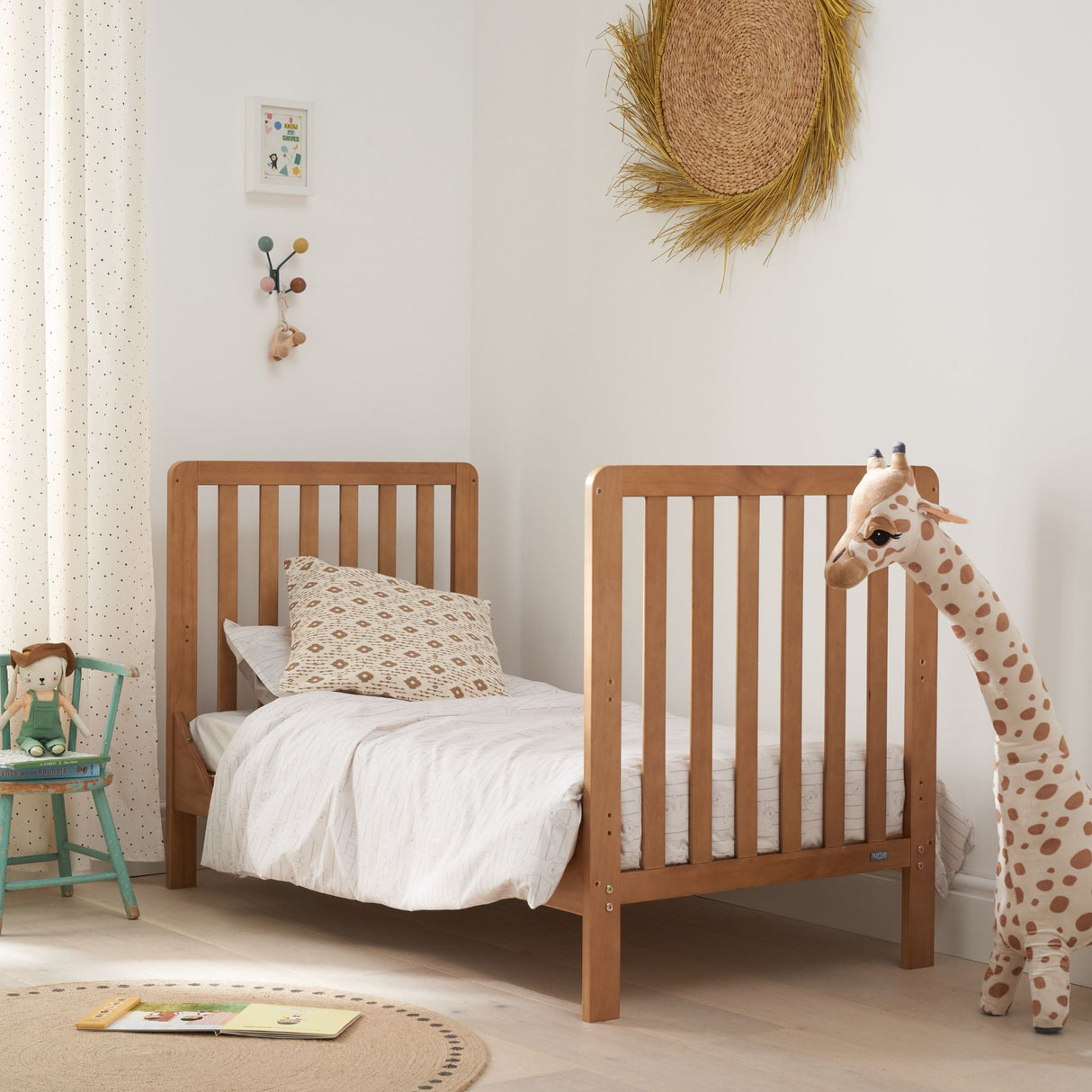 Tutti Bambini Malmo Cot Bed with Rio Furniture 2 Piece Room Set - Dove Grey/Honey Oak