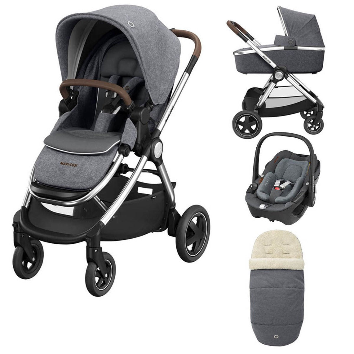 Maxi-Cosi Adorra Luxe Travel System Bundle - Twillic Grey 1