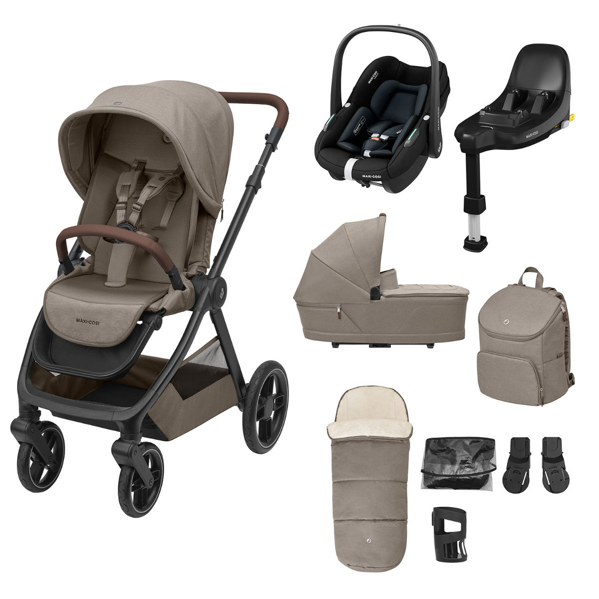 Maxi-Cosi Oxford Pebble S 9 Piece Select Bundle - Twillic Truffle 1
