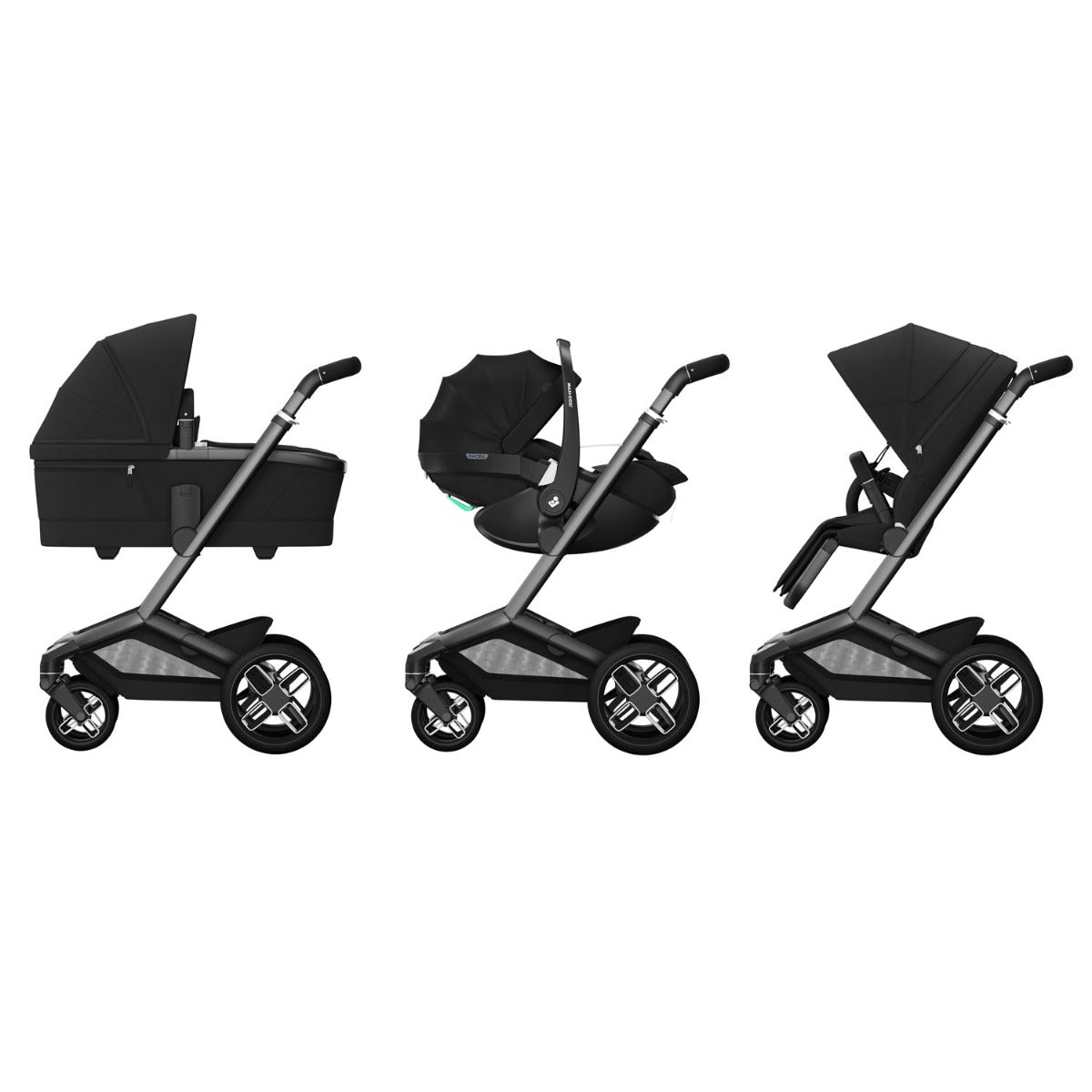 Maxi-Cosi Fame Pushchair + Carrycot - Twillic Black 2