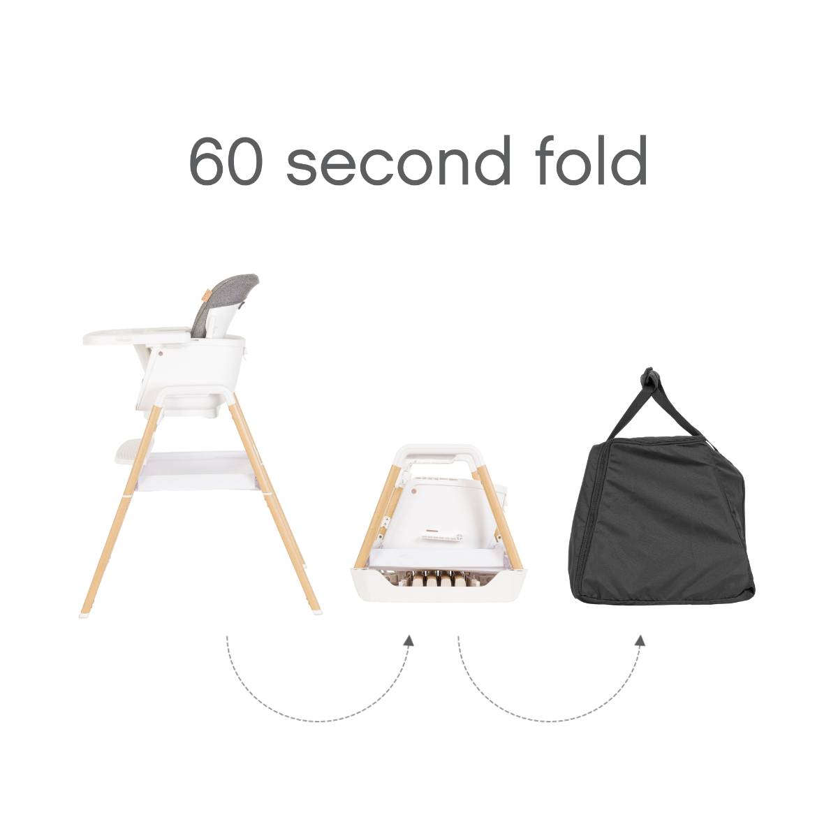 Tutti Bambini Nova Birth to 12 Years Complete Highchair Package - Scandinavian Walnut & Ecru
