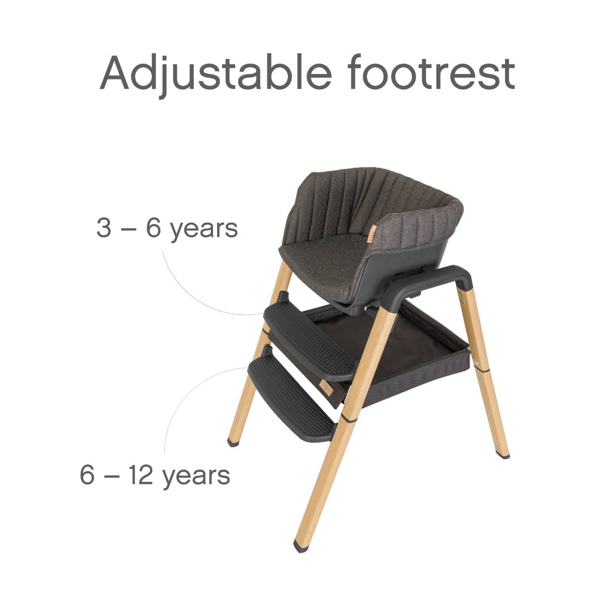 Tutti Bambini Nova Birth to 12 Years Complete Highchair Package - Grey/Oak