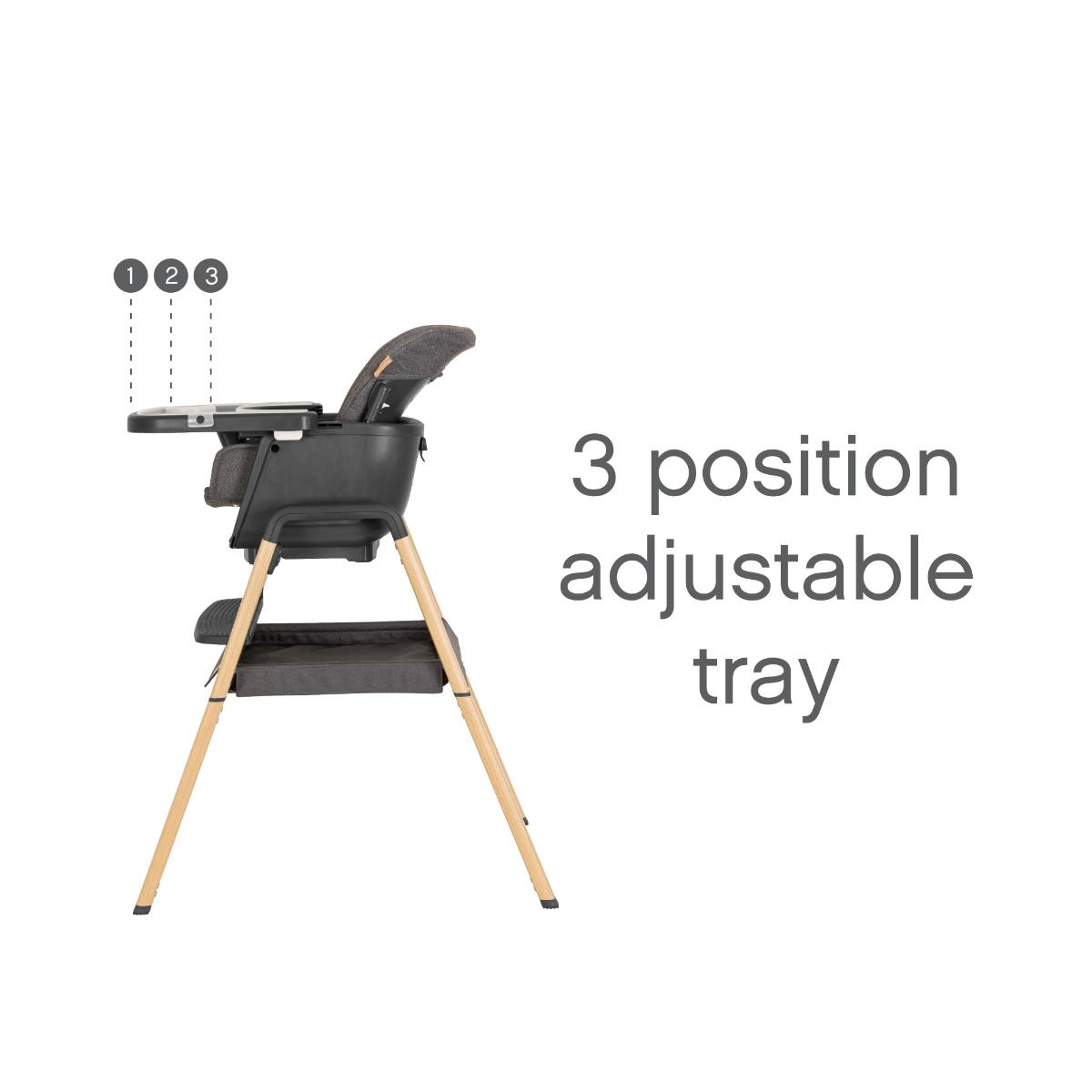 Tutti Bambini Nova Birth to 12 Years Complete Highchair Package - Grey/Oak