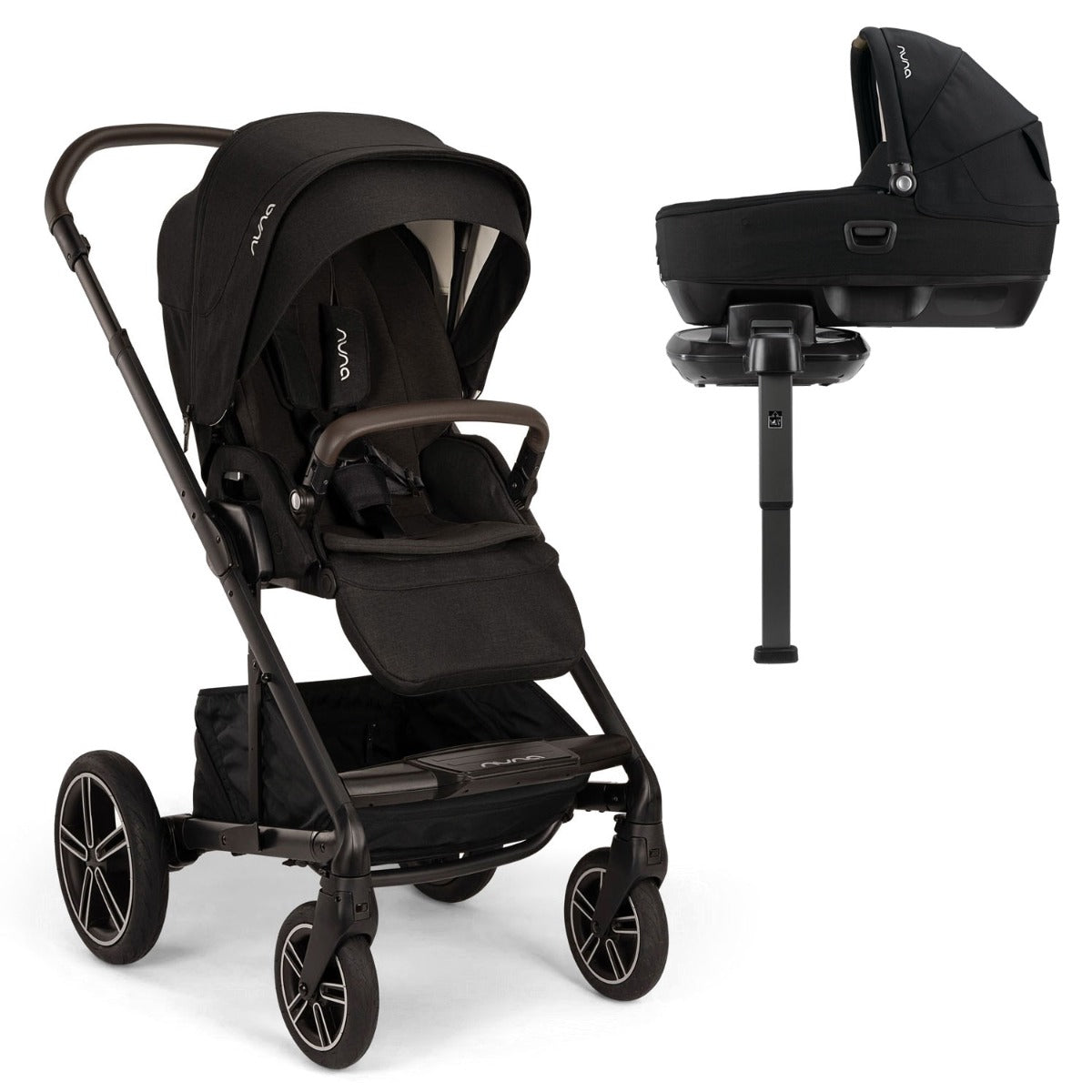 Nuna MIXX Next Pushchair + CARI Carrycot + BASE Next - Caviar 1