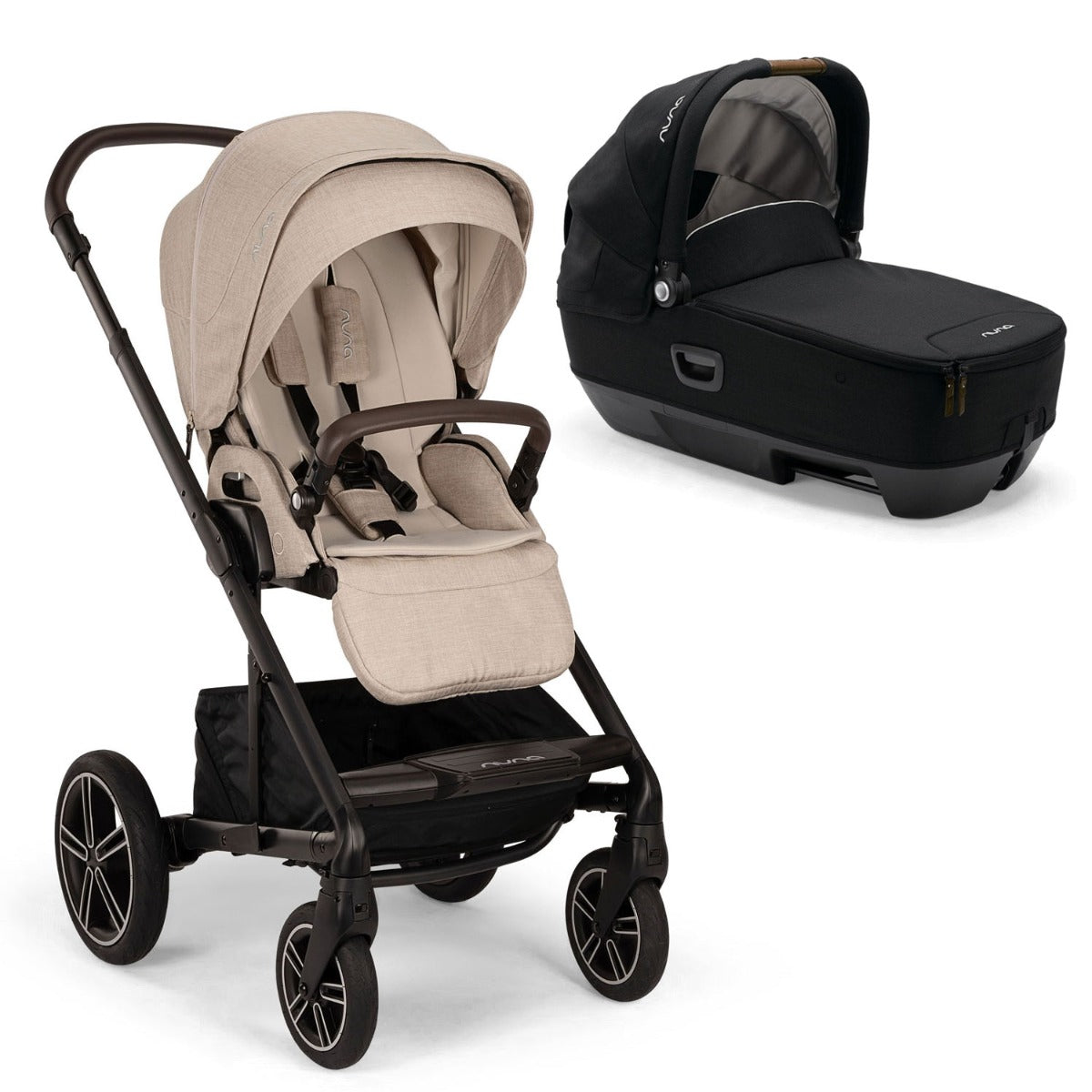 Nuna MIXX Next Pushchair + CARI Carrycot - Biscotti 1