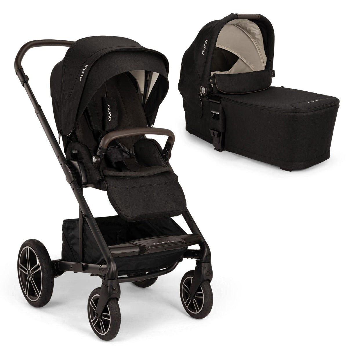 Nuna MIXX Next Pushchair and Carrycot - Caviar 1