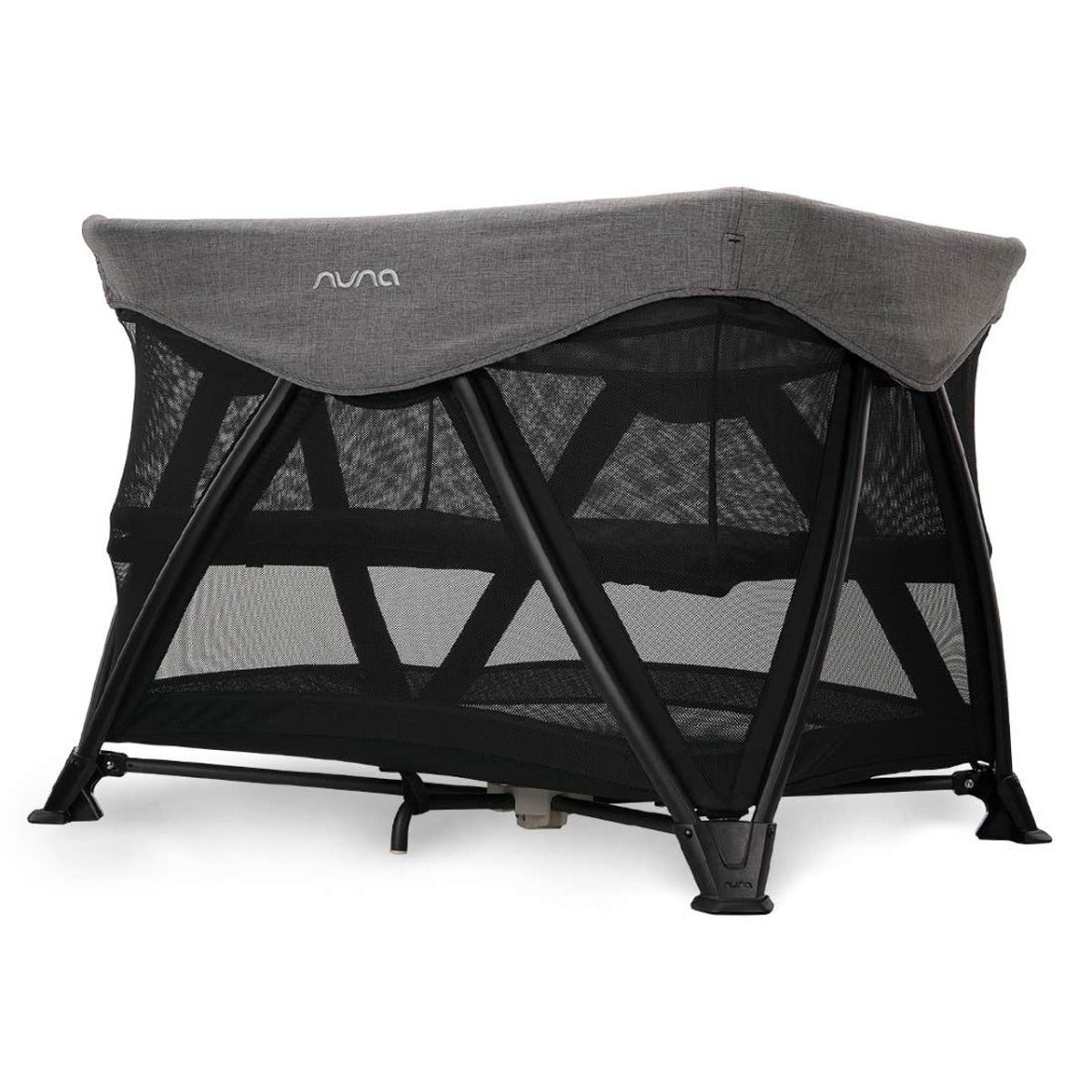 Nuna SENA Aire Travel Cot with Zip On Bassinet - Charcoal 1