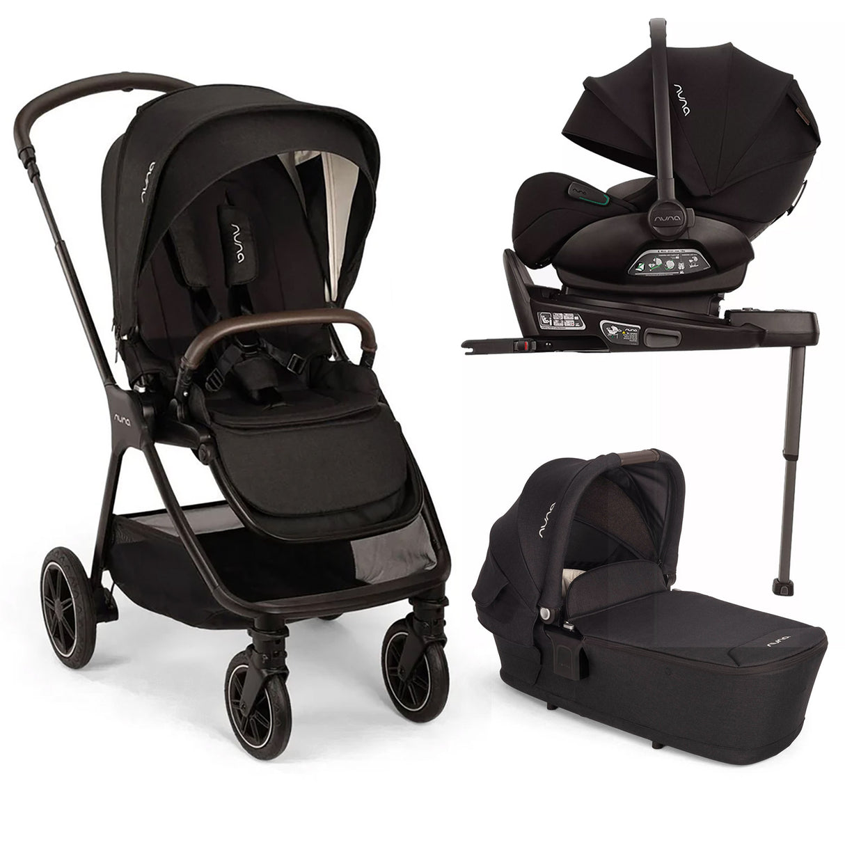 Nuna TRIV Next with ARRA Flex & Base Curv Travel System Bundle - Caviar