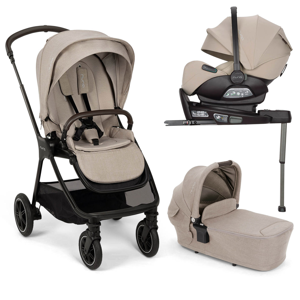 Nuna TRIV Next with ARRA Flex & Base Curv Travel System Bundle - Chateau