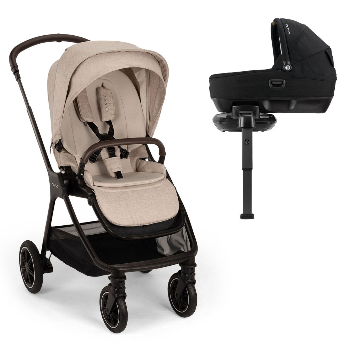 Nuna TRIV Next Stroller + CARI + BASE Next - Biscotti 1