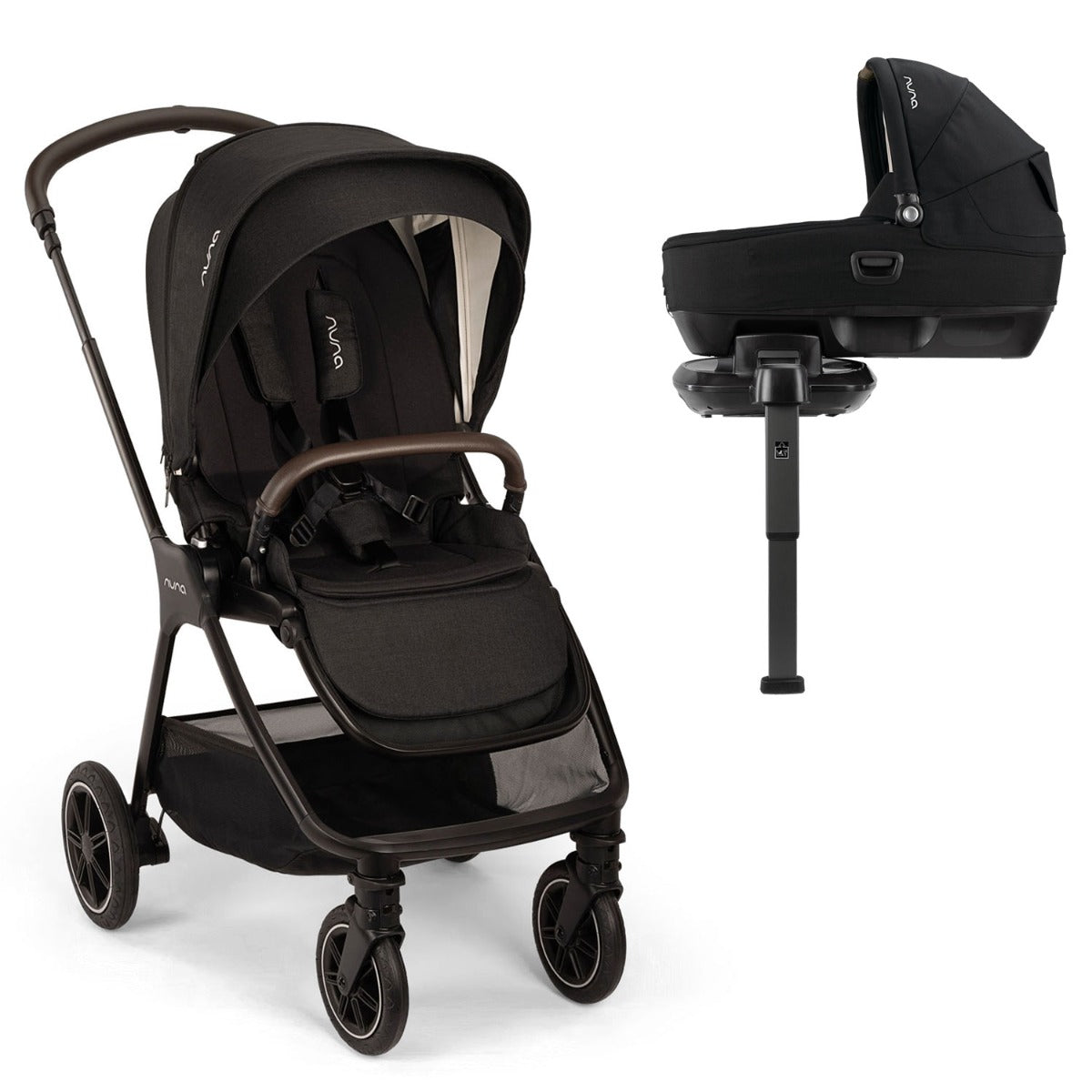 Nuna TRIV Next Stroller + CARI + BASE Next - Caviar 1