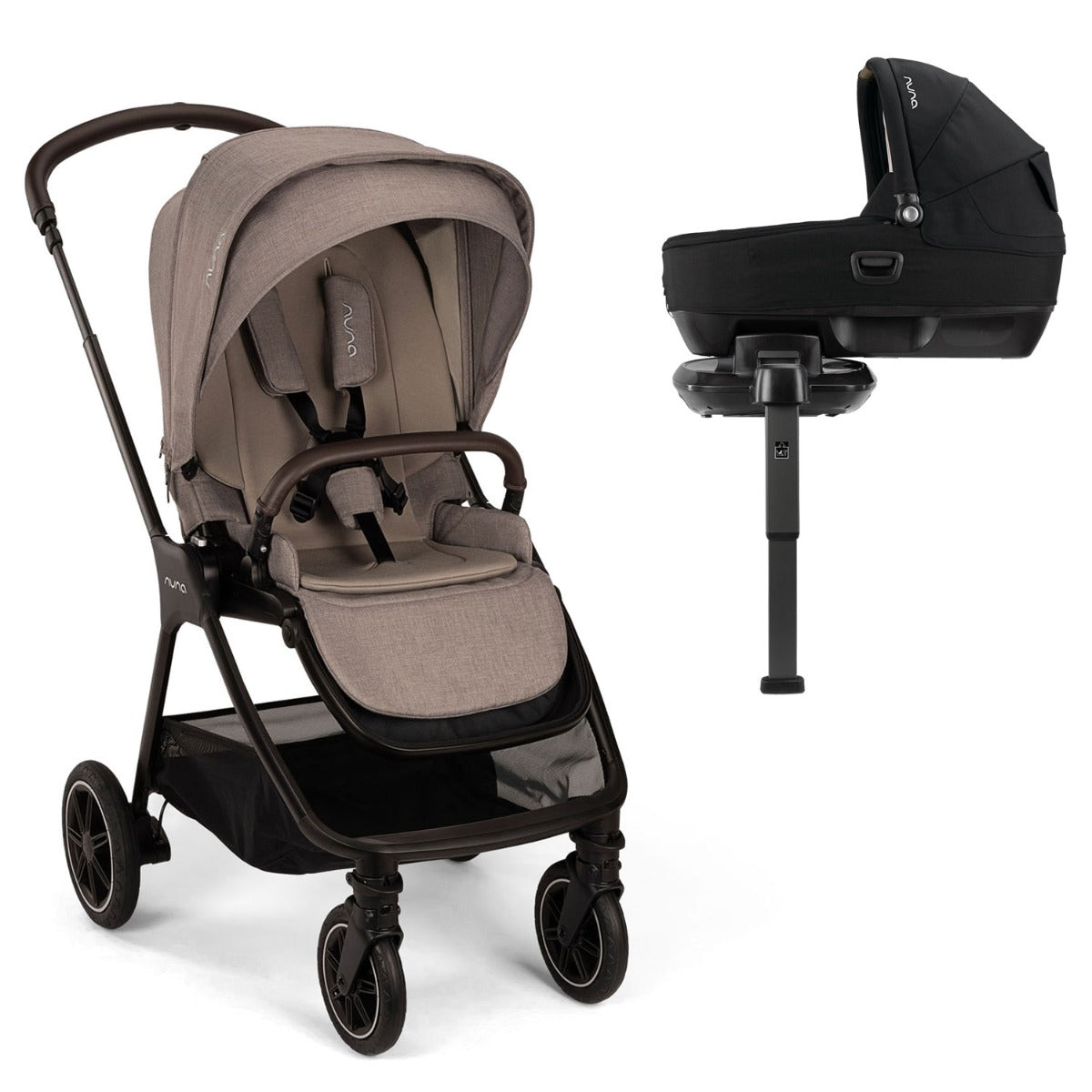Nuna TRIV Next Stroller + CARI + BASE Next - Cedar 1