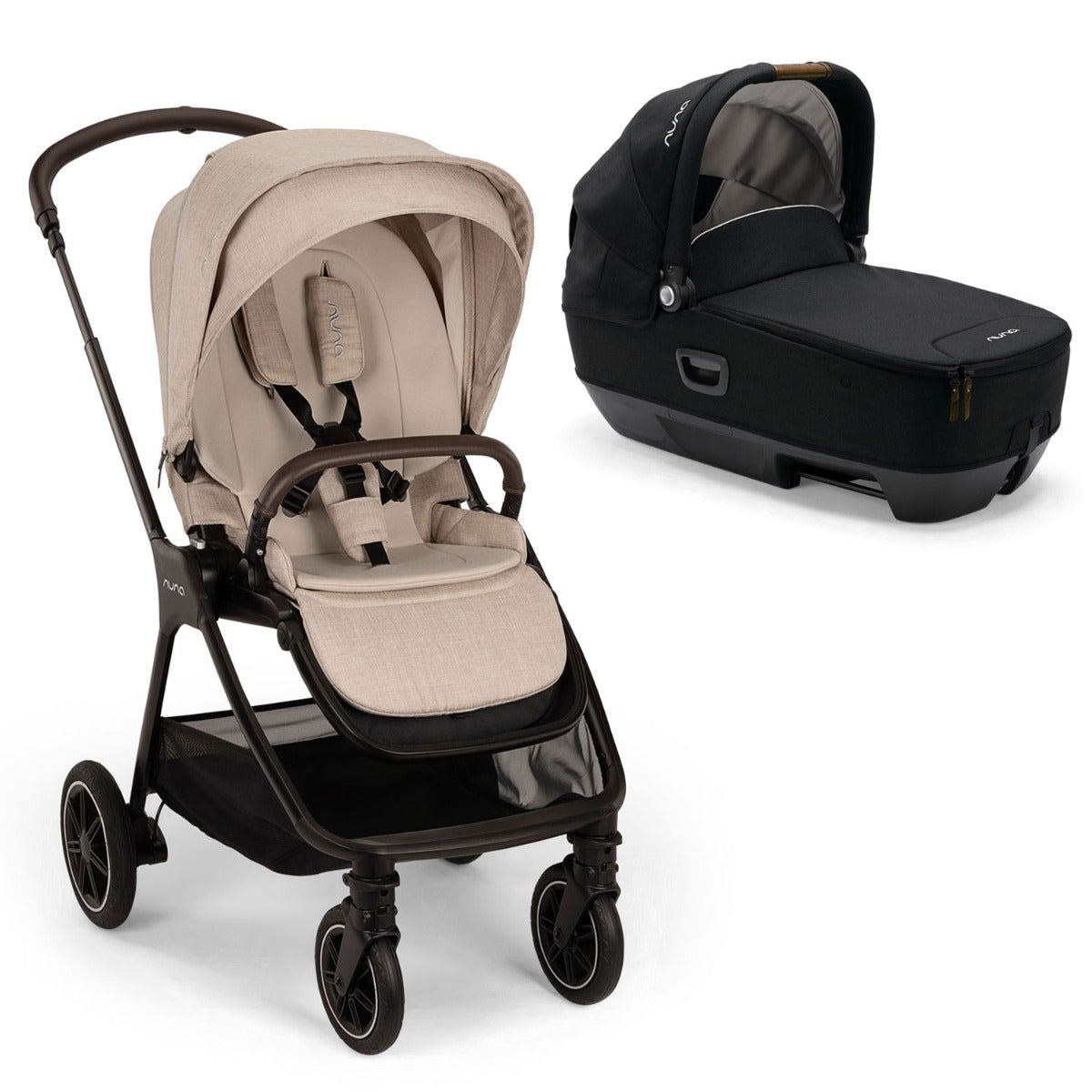 Nuna TRIV Next Stroller + CARI Carrycot - Biscotti 1