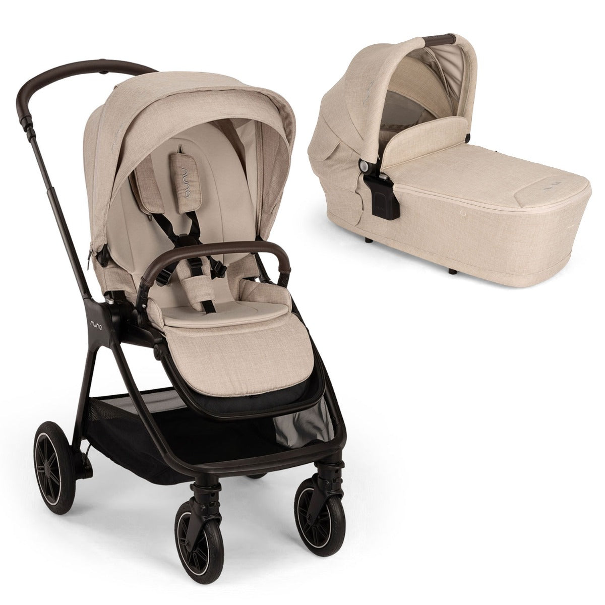 Nuna TRIV Next Stroller + LYTL Carrycot - Biscotti 1