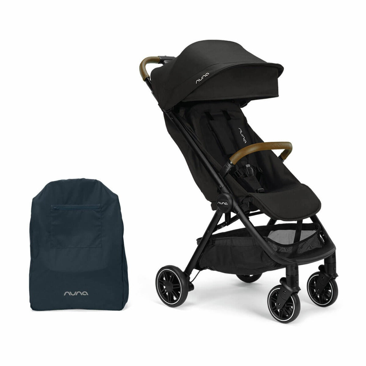 Nuna TRVL Compact Stroller with Raincover & Travel Bag - Caviar 5