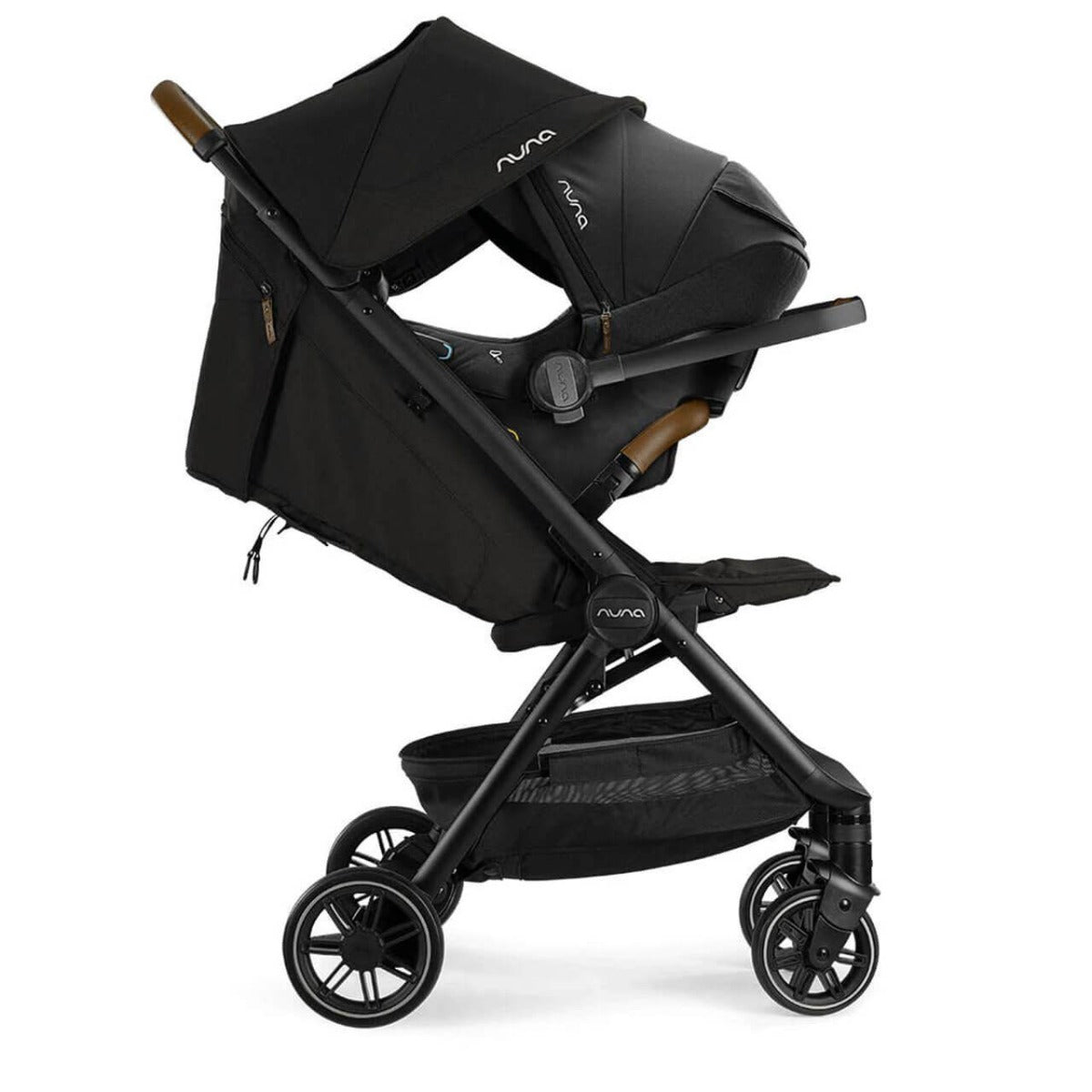 Nuna TRVL Compact Stroller with Raincover & Travel Bag - Caviar 15