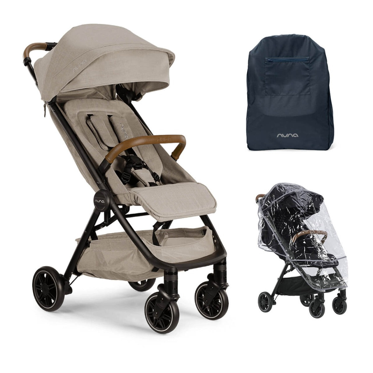 Nuna TRVL Compact Stroller with Raincover & Travel Bag - Hazelwood 1