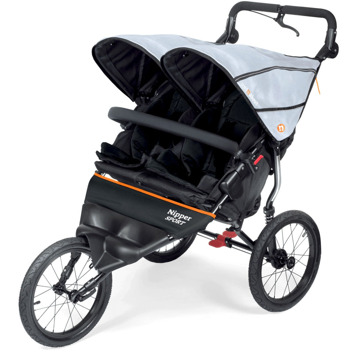 Out n About Nipper Sport V5 Double Pushchair - Rocksalt Grey 1