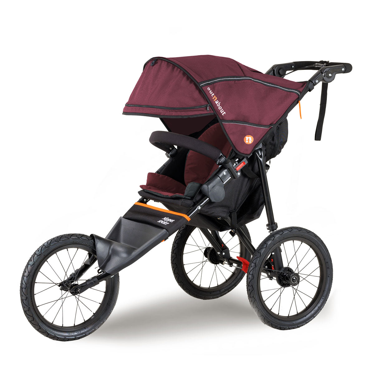 Out n About Nipper Sport V5 Single Pushchair - Brambleberry Red 7