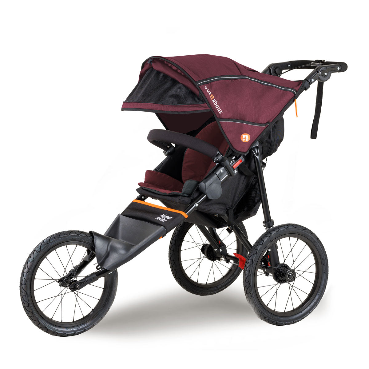 Out n About Nipper Sport V5 Single Pushchair - Brambleberry Red 8