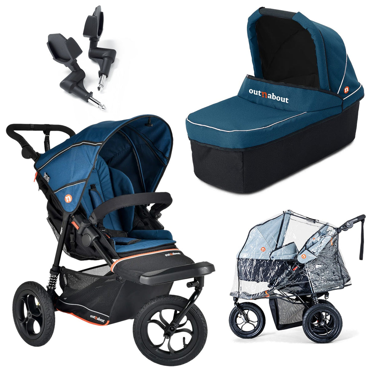 Out n About Nipper V6 Single Maxi-Cosi Pebble 360 Pro2 Newborn Bundle - Highland Blue 6