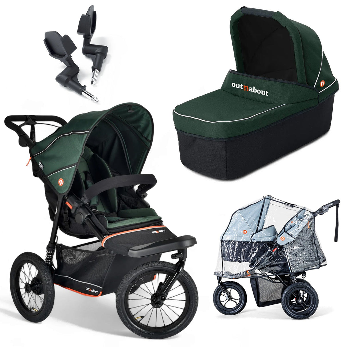 Out n About Nipper V6 Plus Single Newborn Bundle - Sycamore Green 1