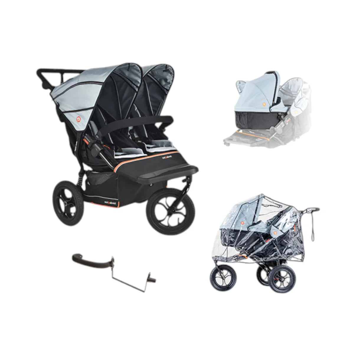 Out n About Nipper V6 Double Newborn & Toddler Bundle - Rocksalt Grey 1