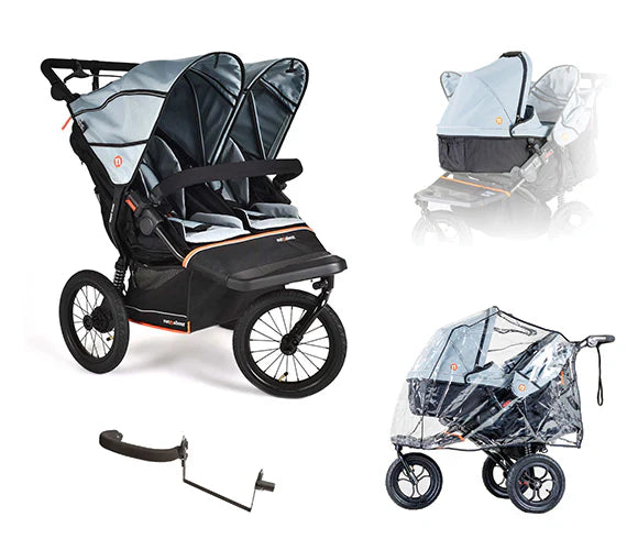 Out n About Nipper V6 Plus Double Newborn & Toddler Bundle - Rocksalt Grey 1