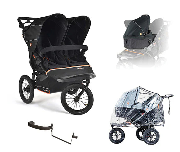 Out n About Nipper V6 Plus Double Newborn & Toddler Bundle - Summit Black 1