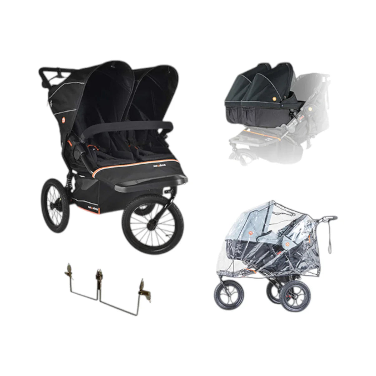 Out n About Nipper V6 Plus Twin Bundle - Summit Black 1