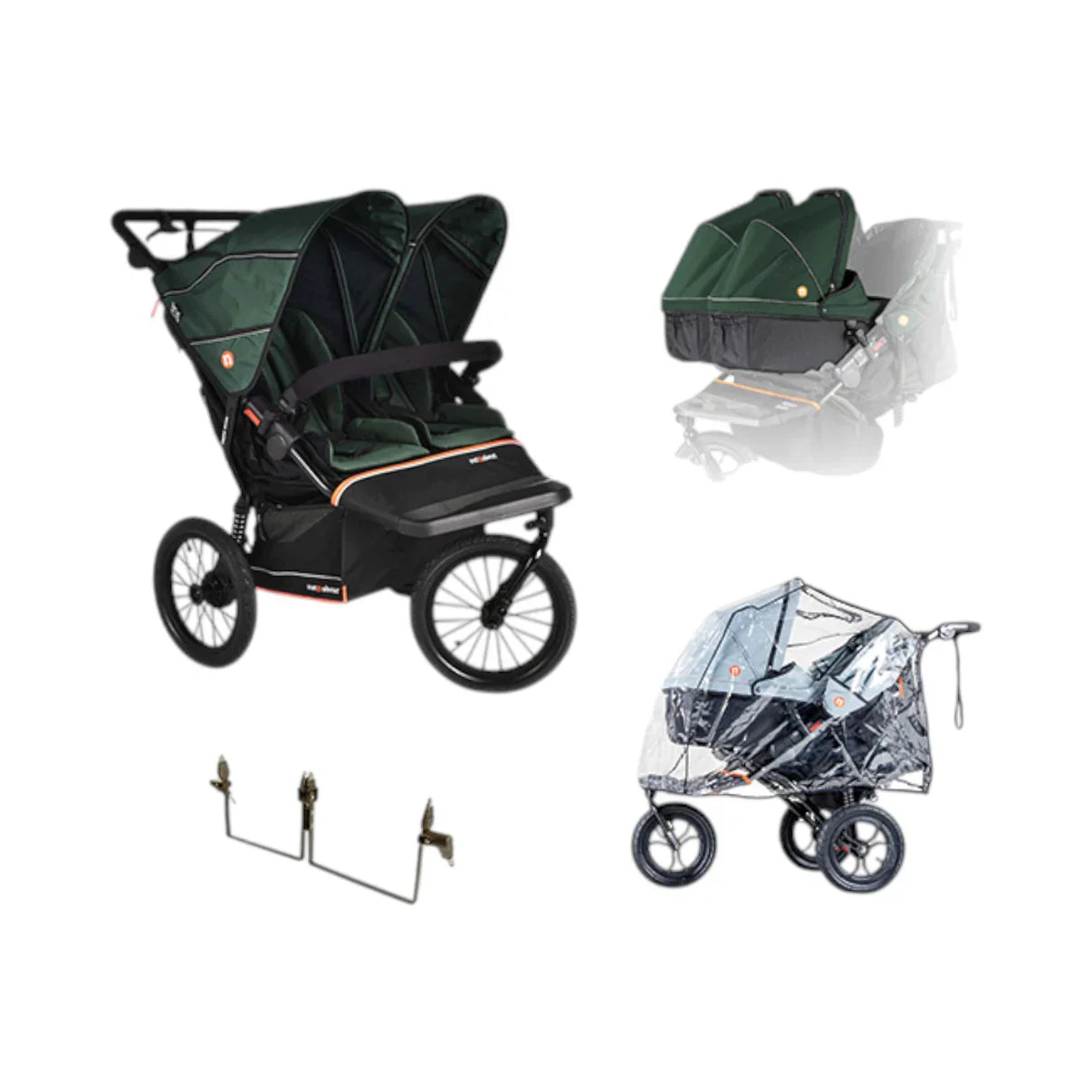 Out n About Nipper V6 Plus Twin Bundle - Sycamore Green 1