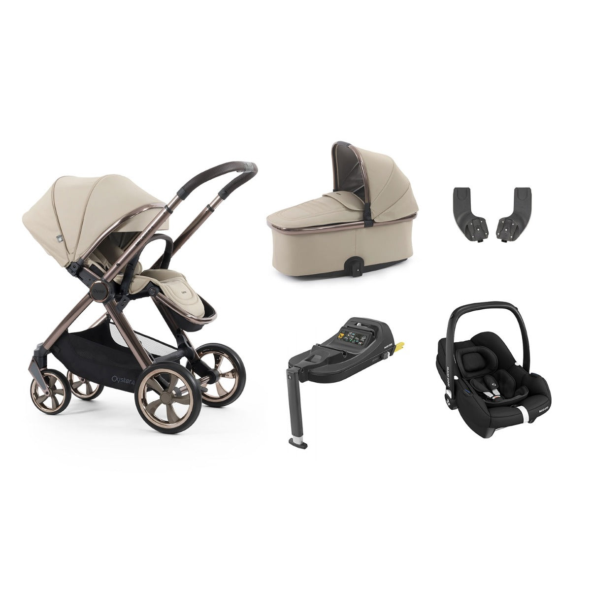 BabyStyle Oyster 4 Essential 5 Piece Maxi-Cosi Cabriofix i-Size Bundle - Buttermilk 1