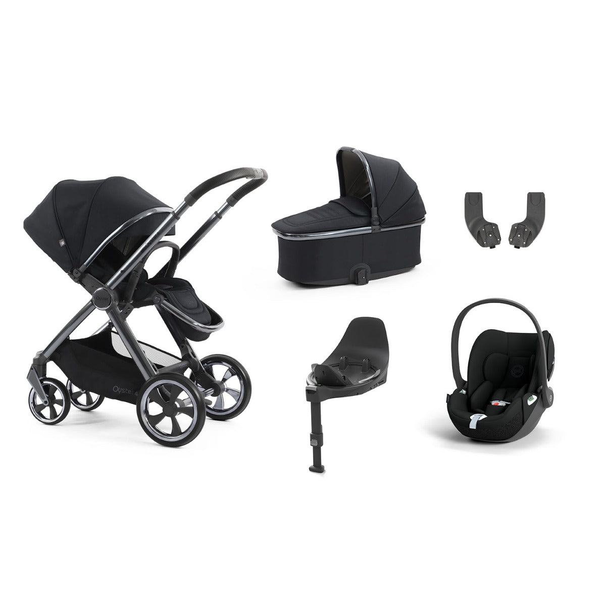 BabyStyle Oyster 4 Essential 5 Piece Cybex Cloud T Bundle - Carbonite 1