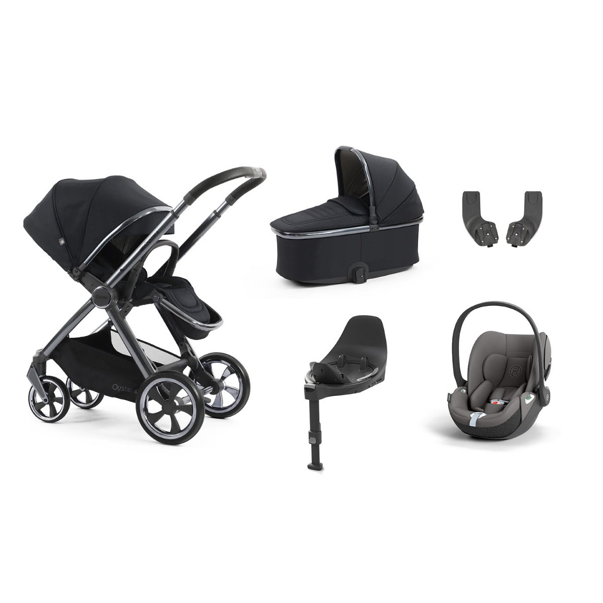 BabyStyle Oyster 4 Essential 5 Piece Cybex Cloud T Bundle - Carbonite 7