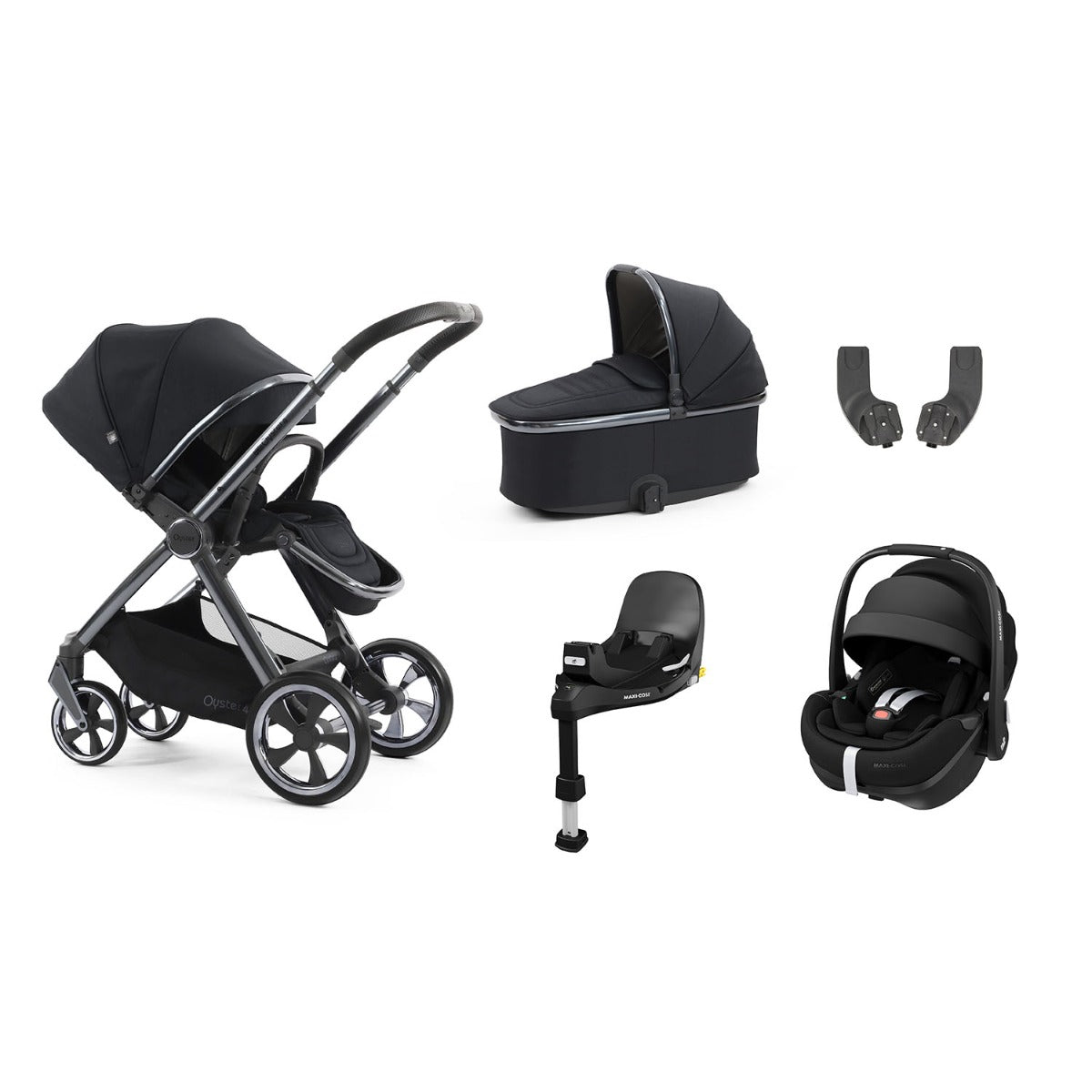 BabyStyle Oyster 4 Essential 5 Piece Maxi-Cosi Pebble 360 Pro2 Bundle - Carbonite 1