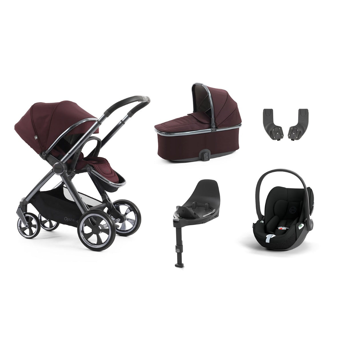 BabyStyle Oyster 4 Essential 5 Piece Cybex Cloud T Bundle - Mulberry 1