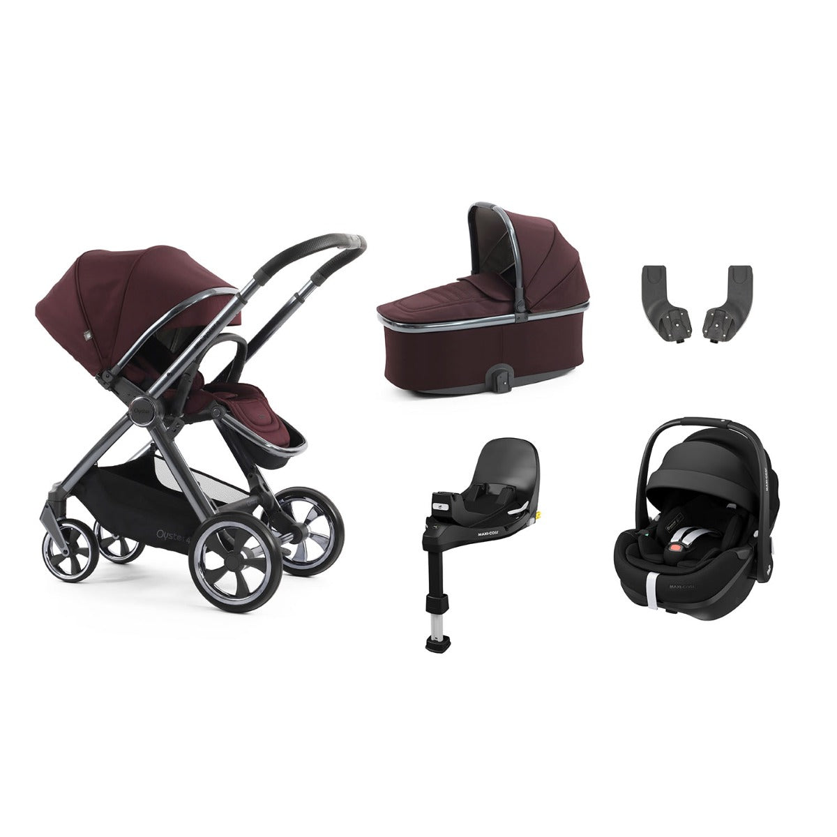 BabyStyle Oyster 4 Essential 5 Piece Maxi-Cosi Pebble 360 Pro2 Bundle - Mulberry 1