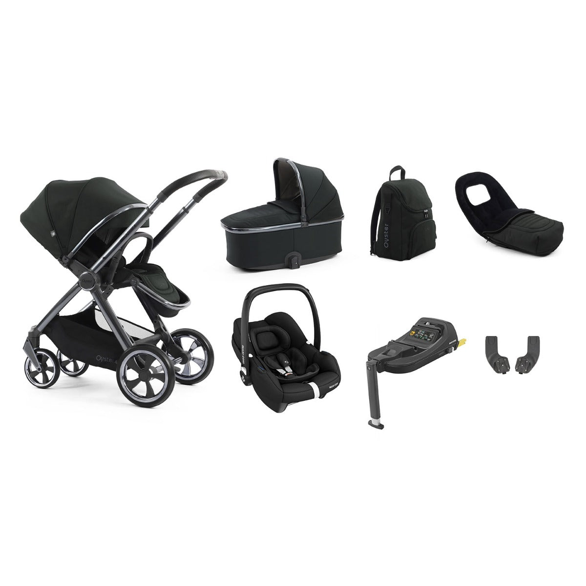 BabyStyle Oyster 4 Luxury 7 Piece Maxi-Cosi Cabriofix i-Size Bundle - Black Olive 1