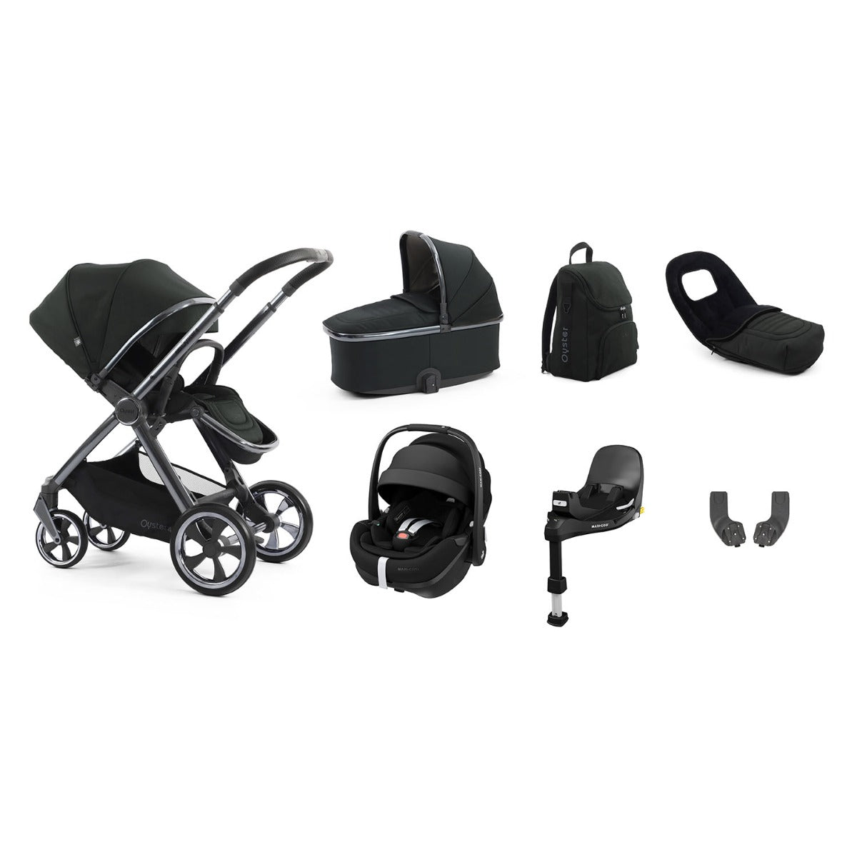 BabyStyle Oyster 4 Luxury 7 Piece Maxi-Cosi Pebble 360 Pro2 Bundle - Black Olive 1