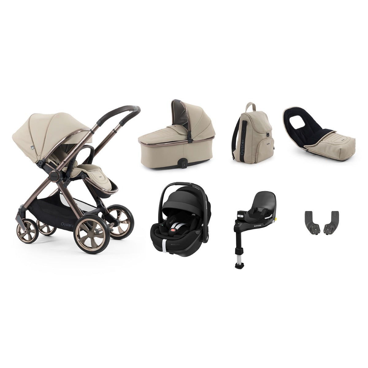 BabyStyle Oyster 4 Luxury 7 Piece Maxi-Cosi Pebble 360 Pro2 Bundle - Buttermilk 1