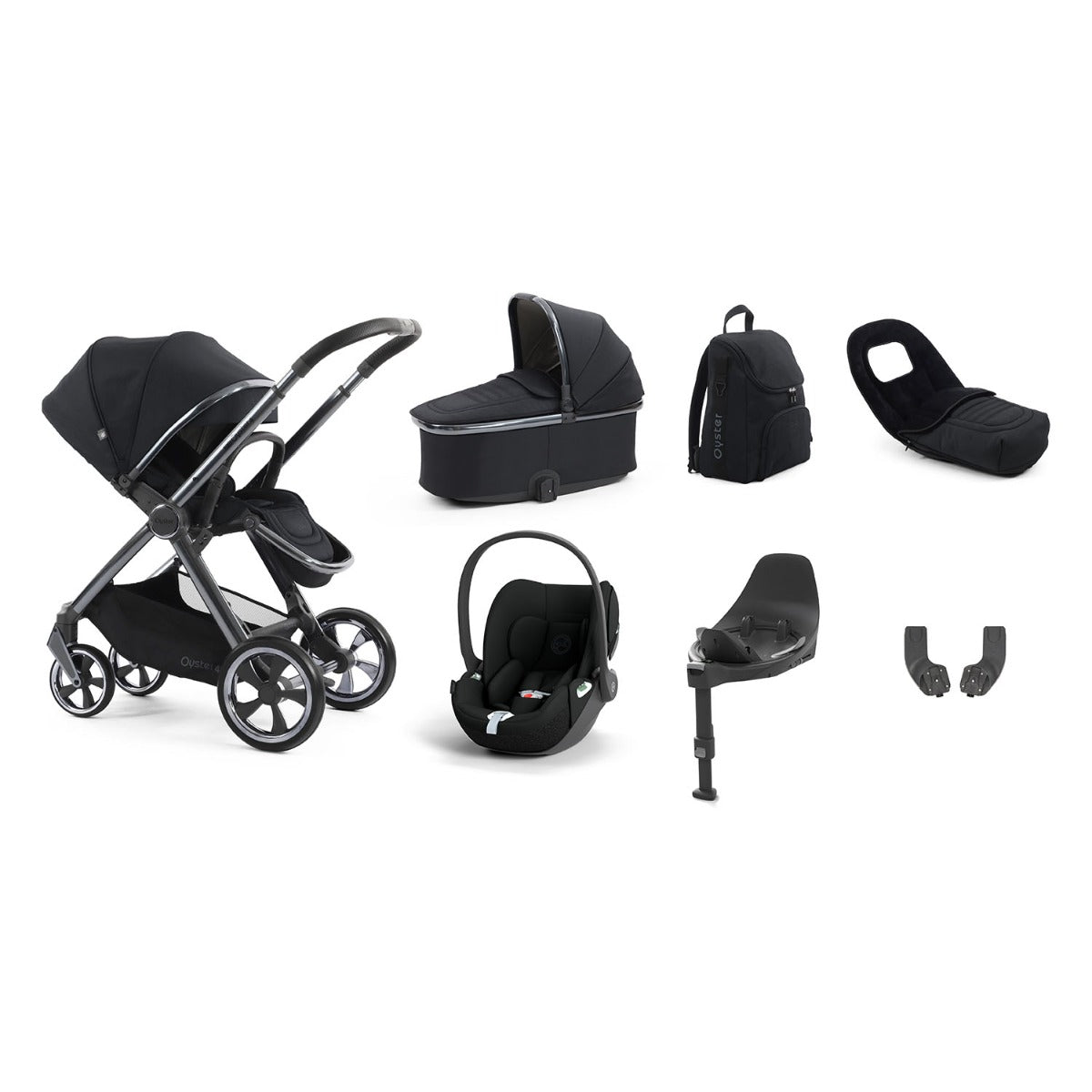 BabyStyle Oyster 4 Luxury 7 Piece Cybex Cloud T Bundle - Carbonite 1