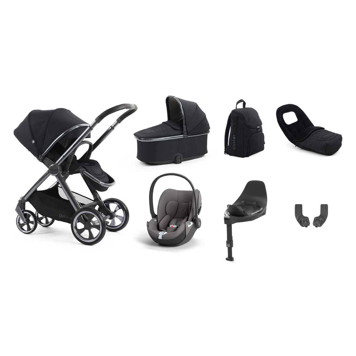 BabyStyle Oyster 4 Luxury 7 Piece Cybex Cloud T Bundle - Carbonite 8