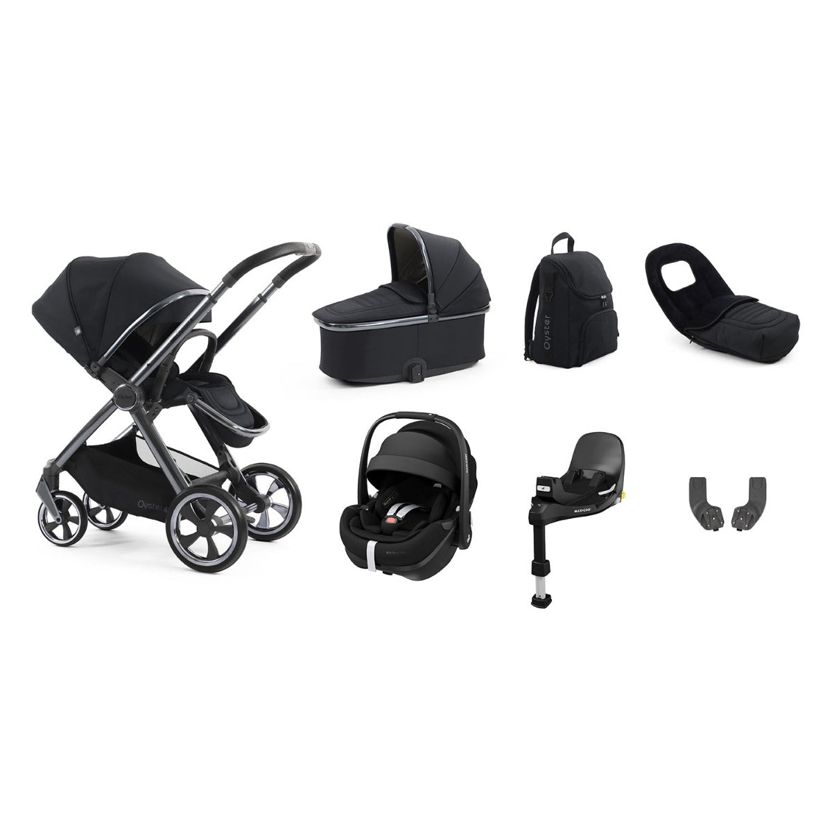 BabyStyle Oyster 4 Luxury 7 Piece Maxi-Cosi Pebble 360 Pro2 Bundle - Carbonite 1